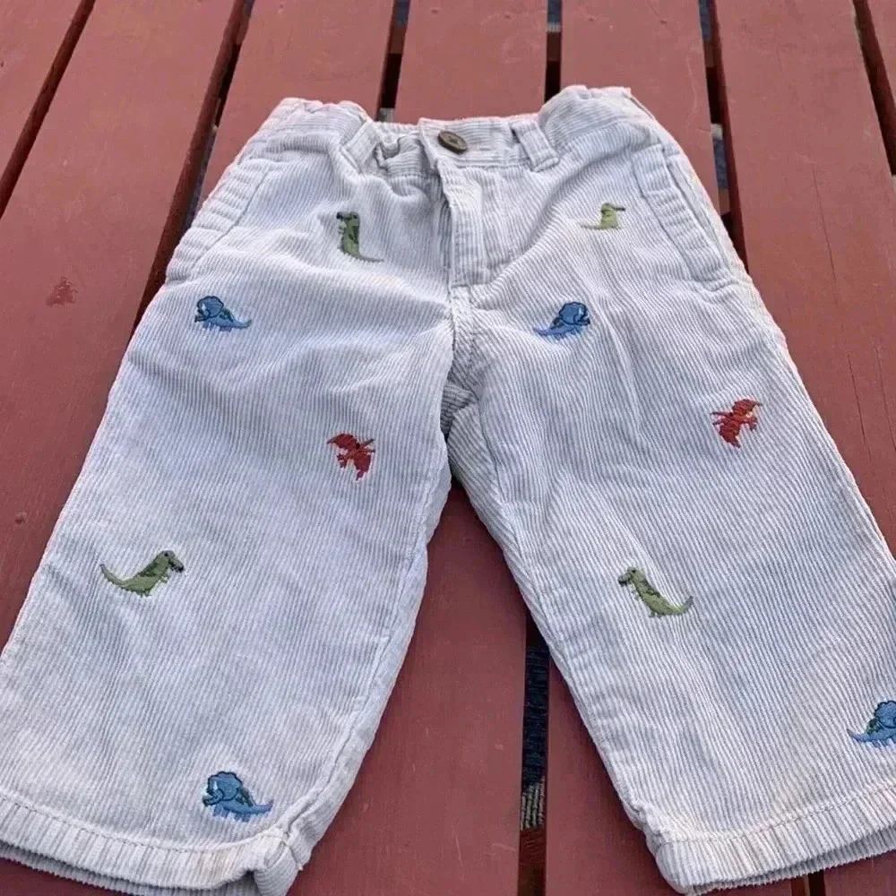 (five for $25) Gymboree, corduroy pants with embroidered dinosaurs